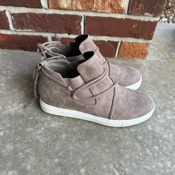 Taupe Suede Sneakers - Picture 2 of 7